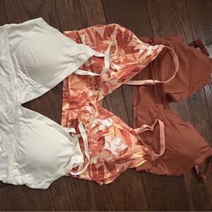 Danskin White, Orange, and Brown Bras Set